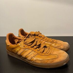Adidas Men's Orange Samba Jonah Hill Sneakers